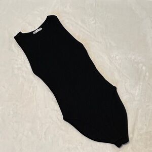 Black Ribbed Racerback Zara tank Bodysuit